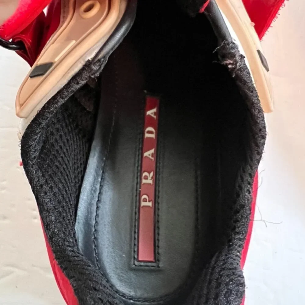 PRADA NEOPRENE FLORAL LACCA SNEAKERS SIZ 37.5 - Picture 6 of 8